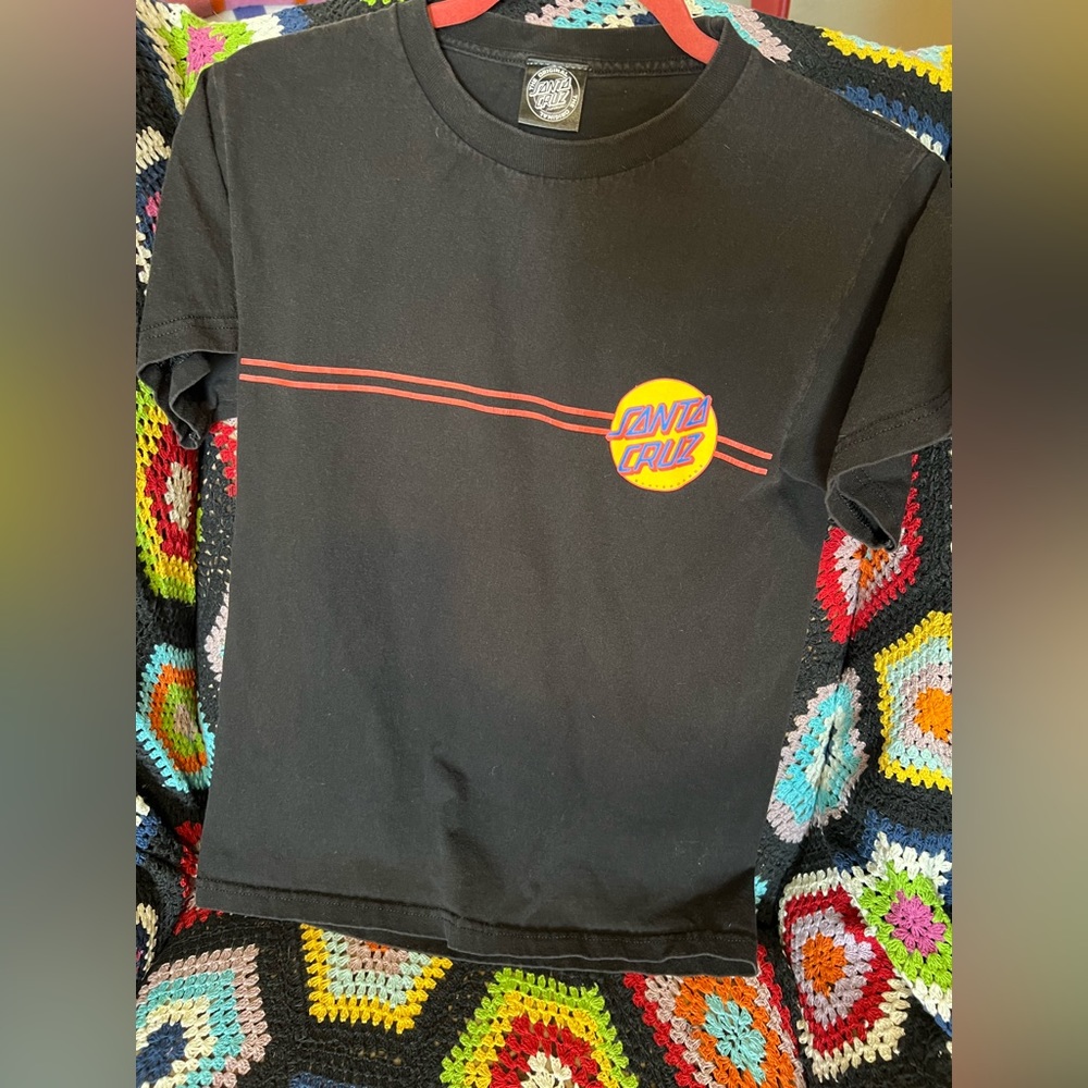 C14 Santa Cruz Skateboarding Shirt Men's Small Black Logo Tee Short Sleeve
